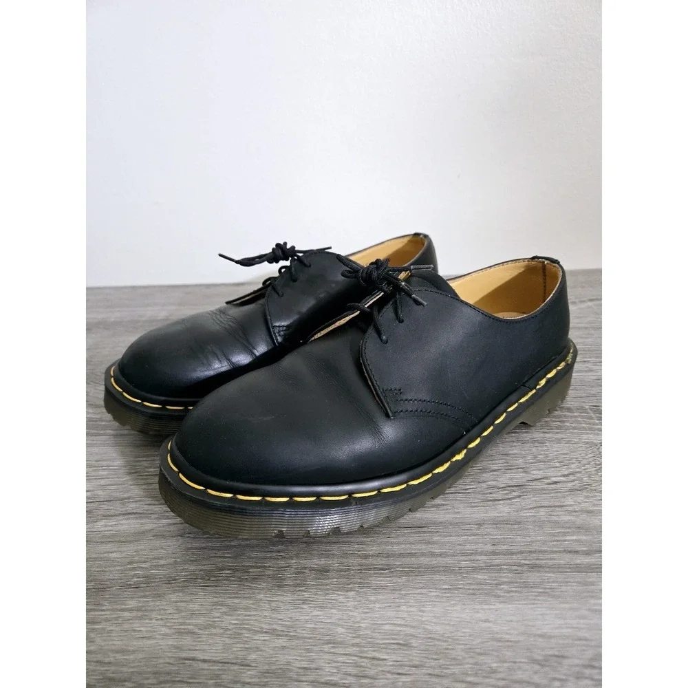 Black Doc Martens Unisex Adult‎ Vegan Oxford Shoes Boots Size 7